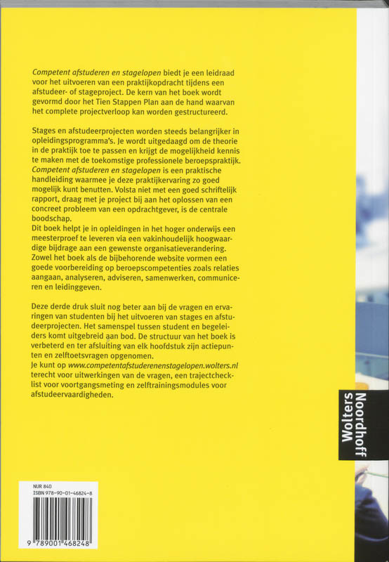 Achterkant van Competent afstuderen en stagelopen