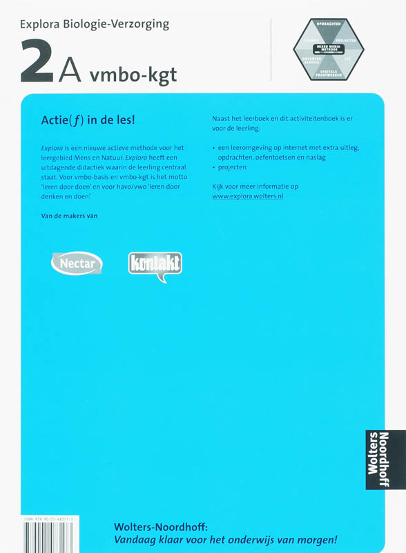 Achterkant van 2A Vmbo-Kgt activiteitenboek