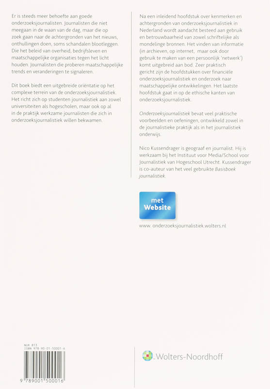 Achterkant van Onderzoeksjournalistiek