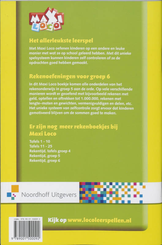 Achterkant van Rekentijd, groep 6