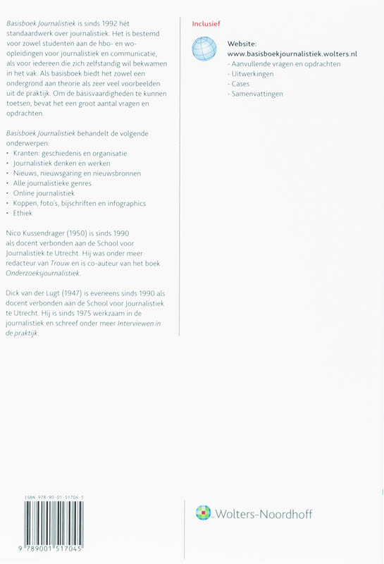 Achterkant van Basisboek Journalistiek