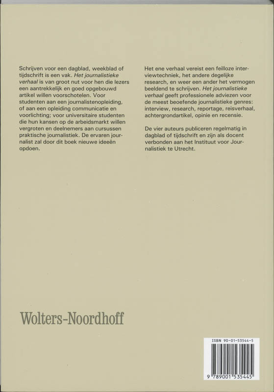 Achterkant van Het journalistieke verhaal