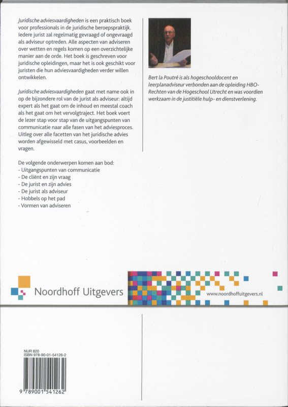 Achterkant van Juridische adviesvaardigheden