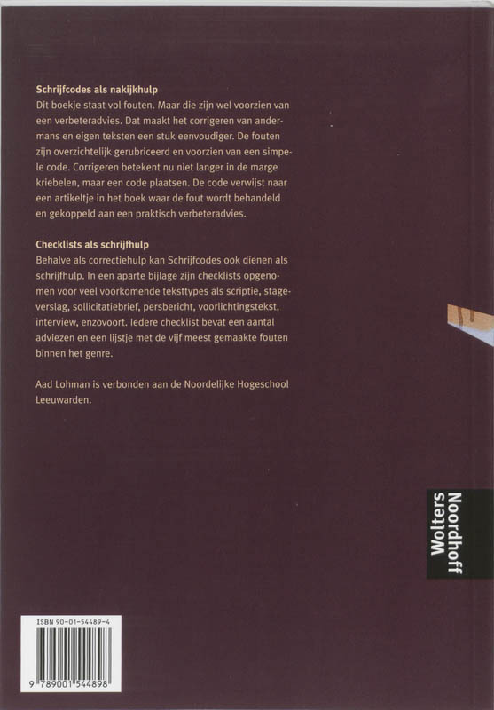 Achterkant van Schrijfcodes