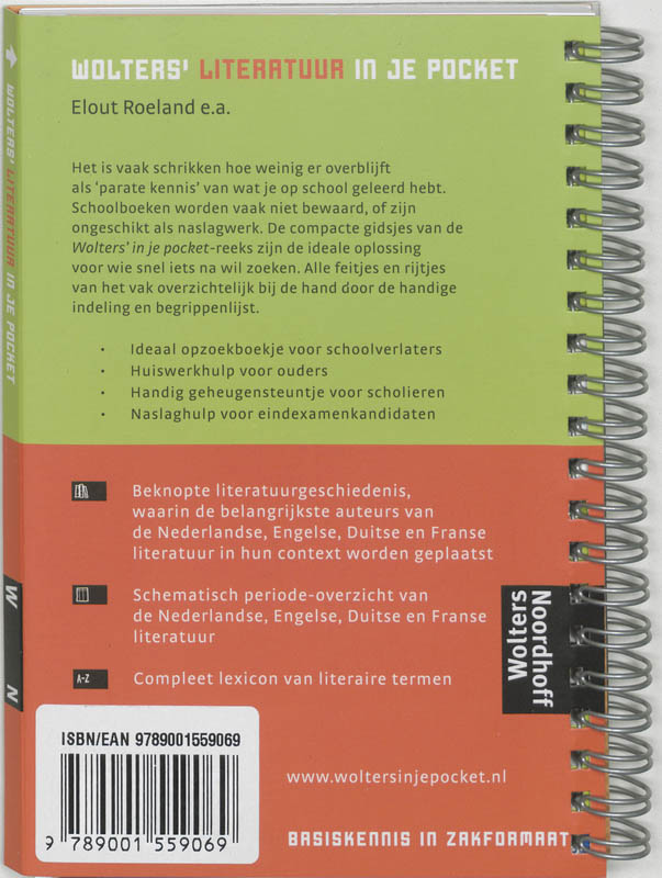 Achterkant van Wolters' Literatuur in je pocket