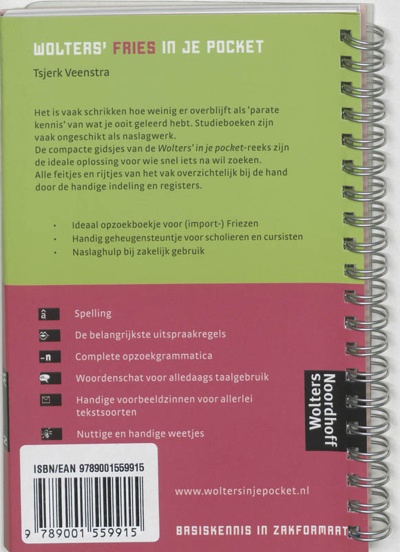 Achterkant van Wolters'Fries in je pocket