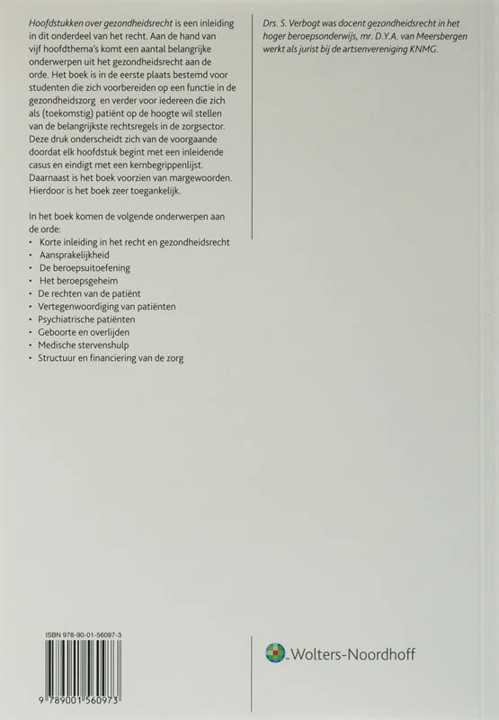 Achterkant van Hoofdstukken over gezondheidsrecht