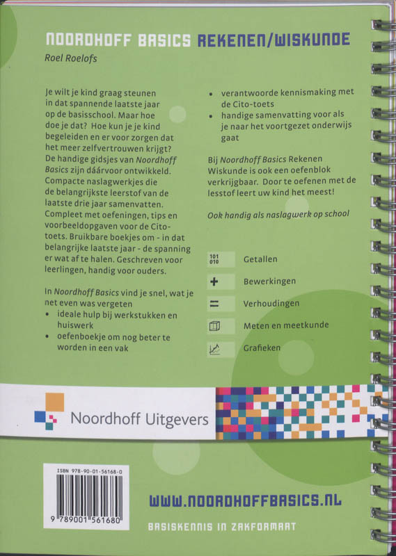 Achterkant van Noordhoff Basics Rekenen/Wiskunde