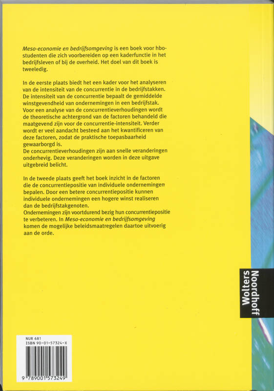 Achterkant van Meso economie en bedrijfsomgeving