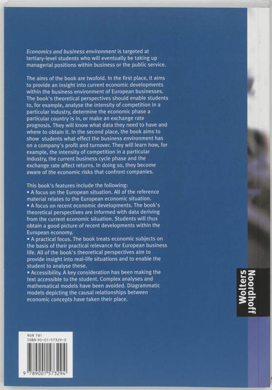 Achterkant van Economics and Business environment