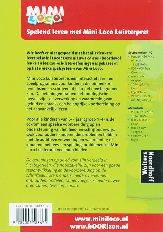 Achterkant van Mini Loco Luisterpret