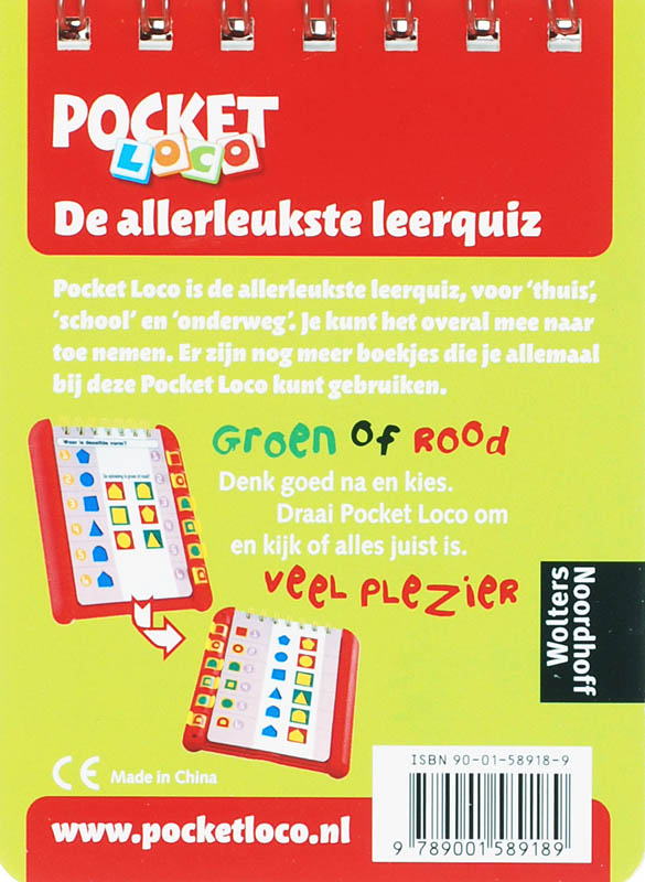 Achterkant van Vragen quiz boekje