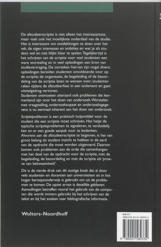 Achterkant van Scriptieproblemen