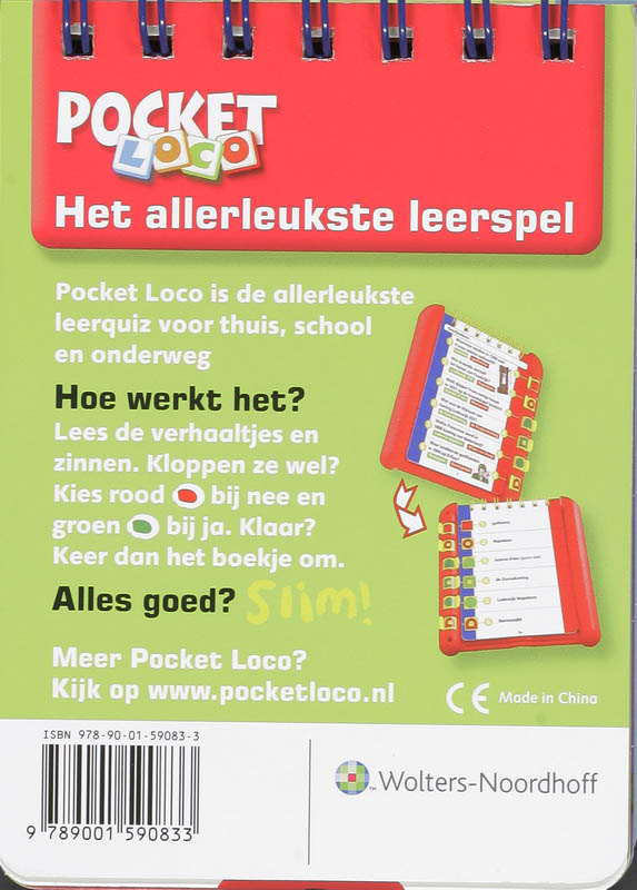Achterkant van Pocket Loco Dierenquiz boekje