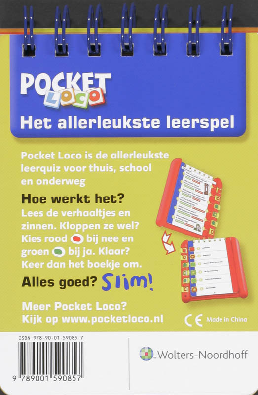 Achterkant van Pocket Loco Geschiedenisquiz boekje