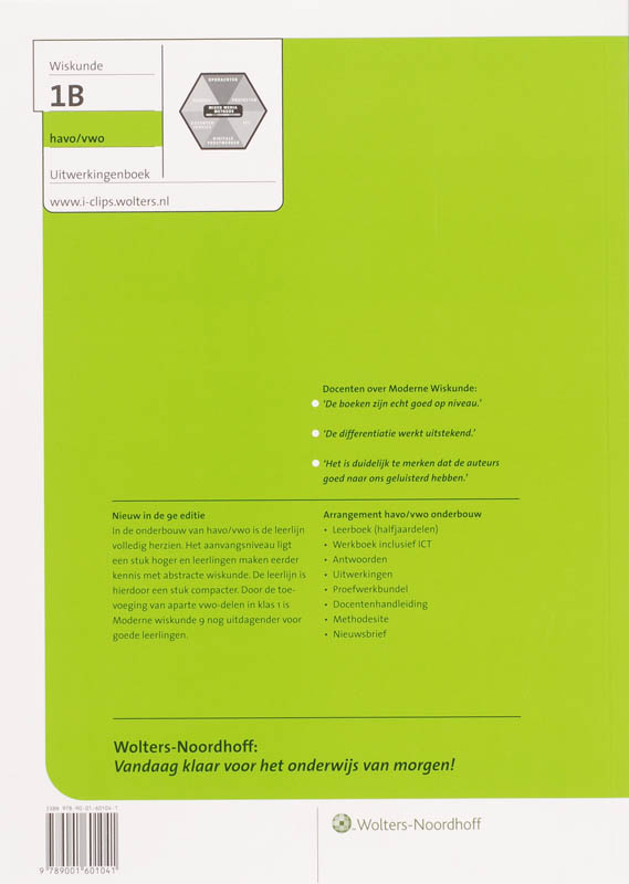 Achterkant van Uitwerkingenboek