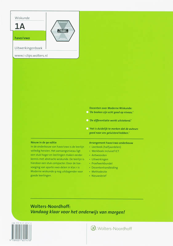 Achterkant van Uitwerkingenboek