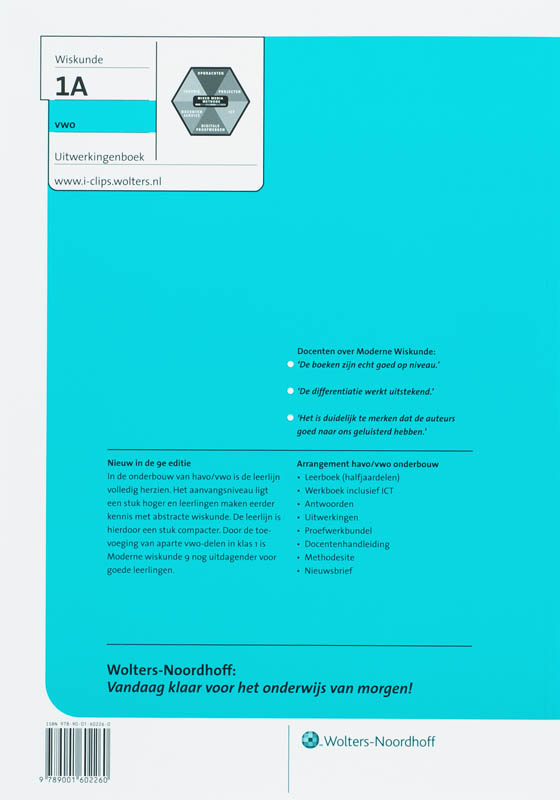Achterkant van Uitwerkingenboek