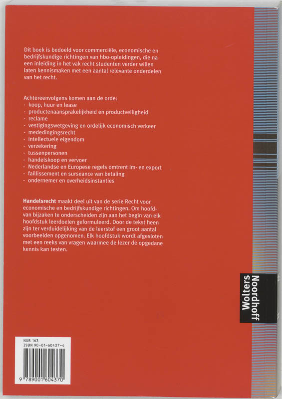 Achterkant van Handelsrecht