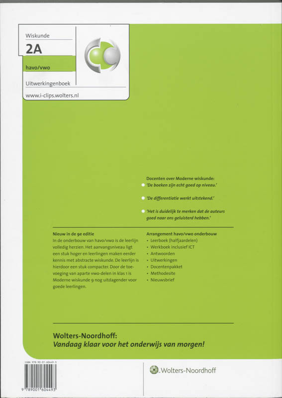 Achterkant van Uitwerkingenboek