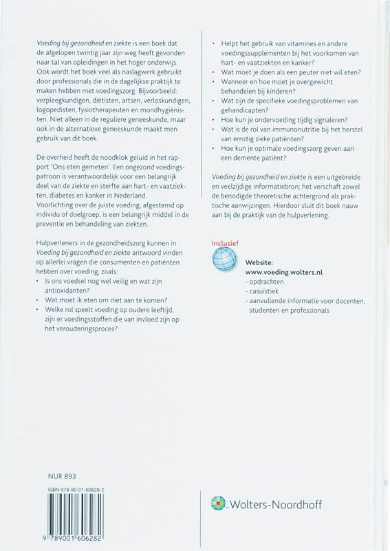 Achterkant van Voeding bij gezondheid en ziekte