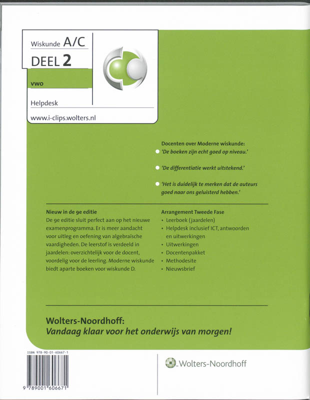 Achterkant van Vwo A/C dl2