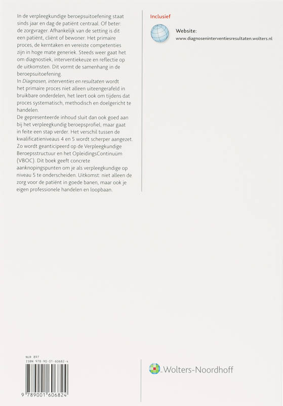 Achterkant van Diagnosen, interventies & resultaten