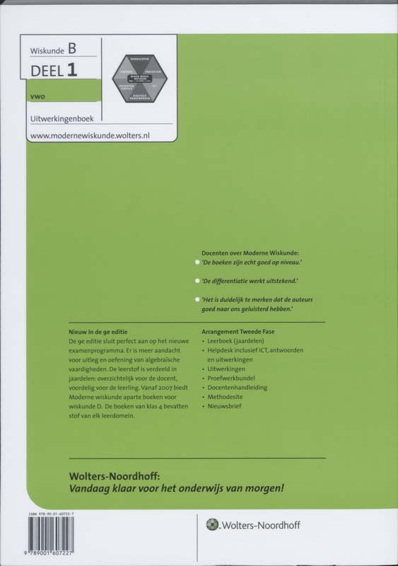 Achterkant van Uitwerkingenboek