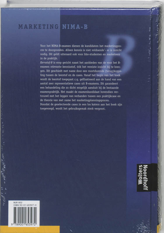 Achterkant van Marketing Nima-B