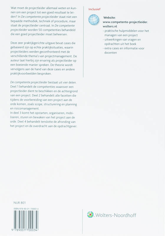 Achterkant van De competente projectleider