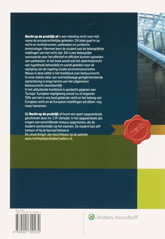 Achterkant van Recht op de praktijk af
