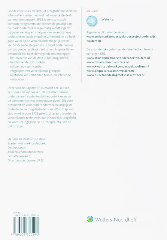 Achterkant van Direct aan de slag met SPSS