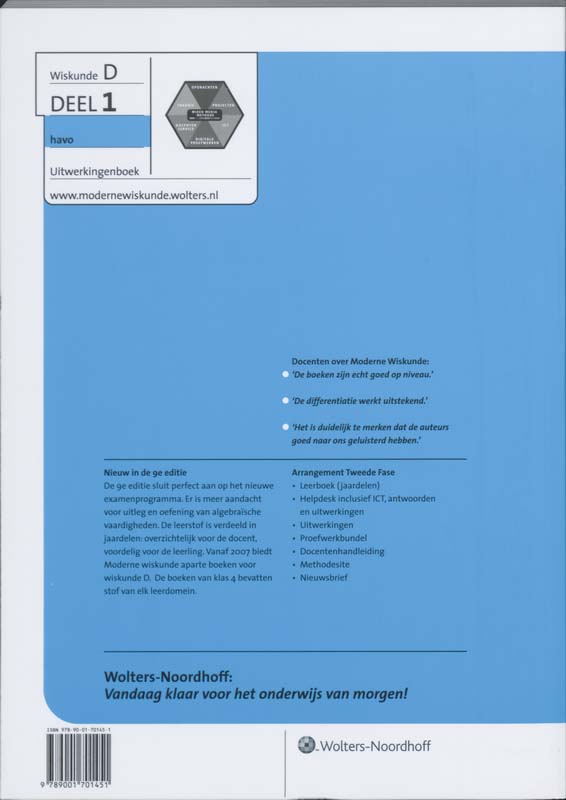 Achterkant van Uitwerkingenboek