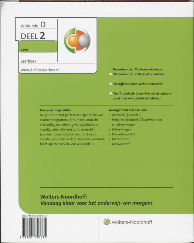 Achterkant van 2 vwo D