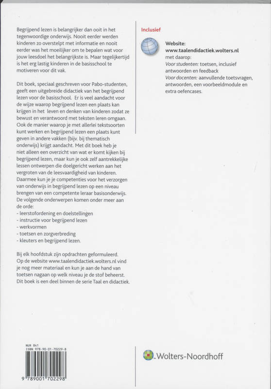 Achterkant van Begrijpend lezen