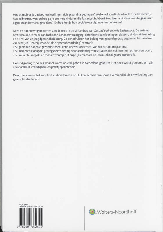 Achterkant van Gezond gedrag in de basisschool