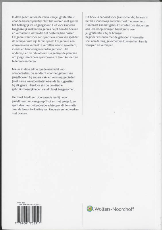 Achterkant van Jeugdliteratuur voor de beroepspraktijk