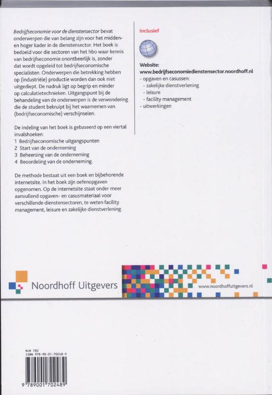 Achterkant van Bedrijfseconomie voor de dienstensector