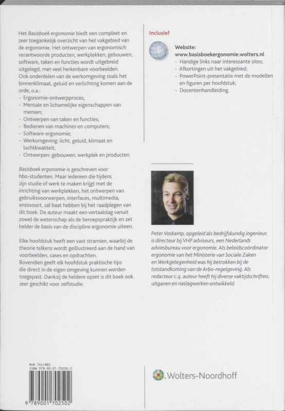 Achterkant van Basisboek ergonomie