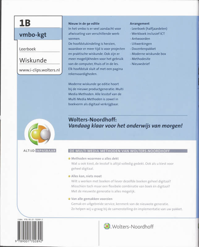 Achterkant van Leerboek