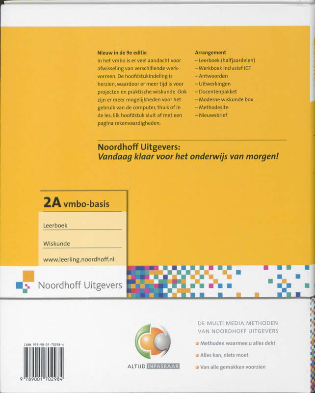Achterkant van Vmbo-basis 2A