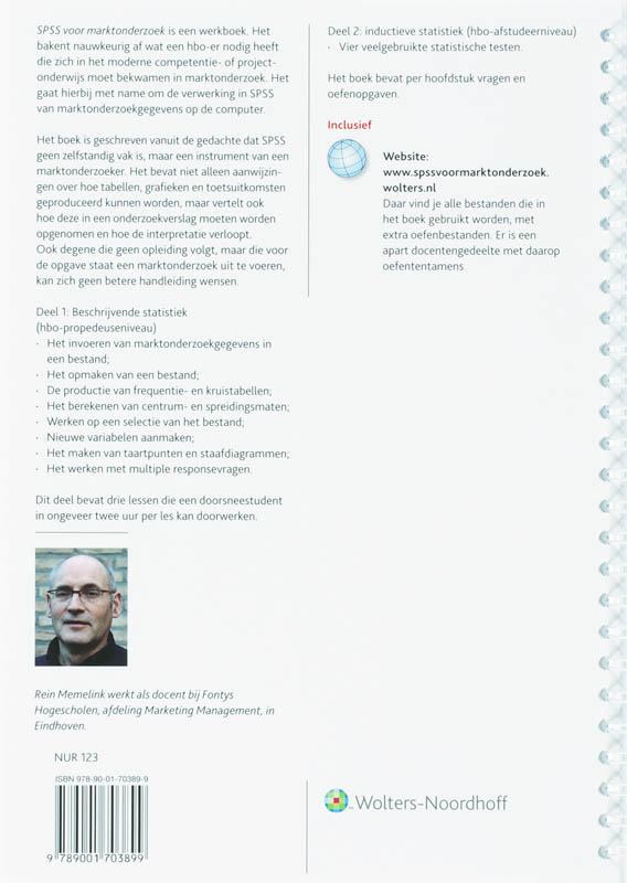 Achterkant van SPSS voor marktonderzoek
