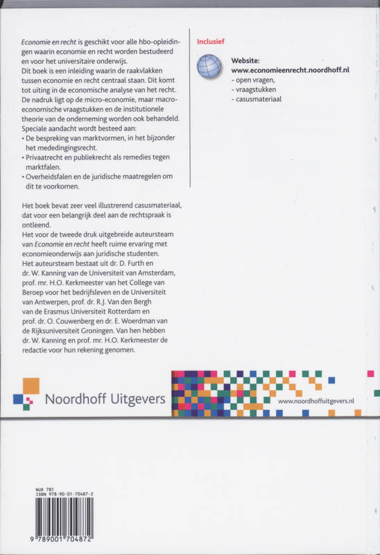 Achterkant van Economie en recht