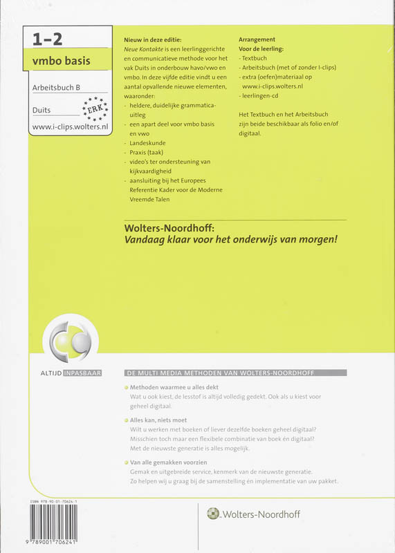 Achterkant van Arbeitsbuch A+B