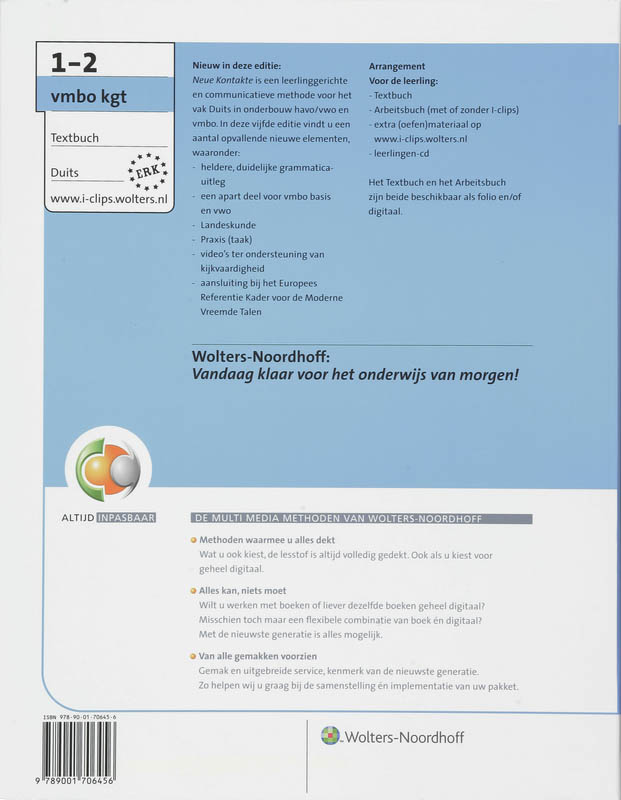 Achterkant van Textbuch