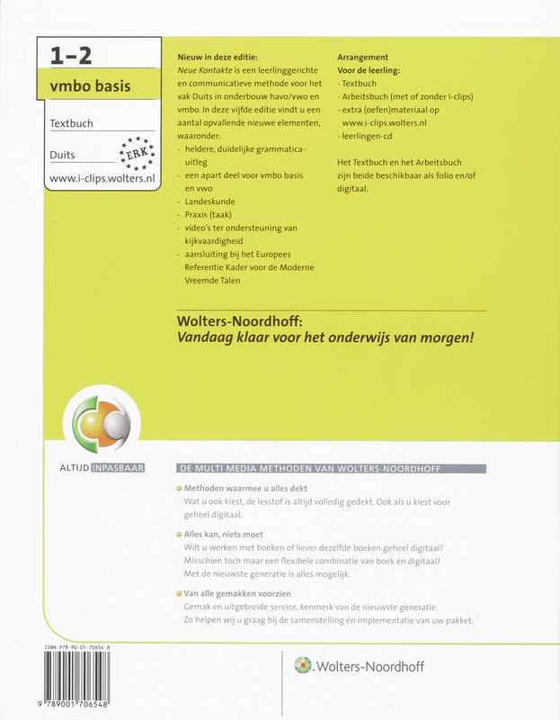 Achterkant van Textbuch