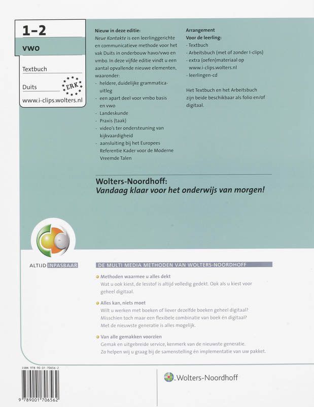 Achterkant van Textbuch