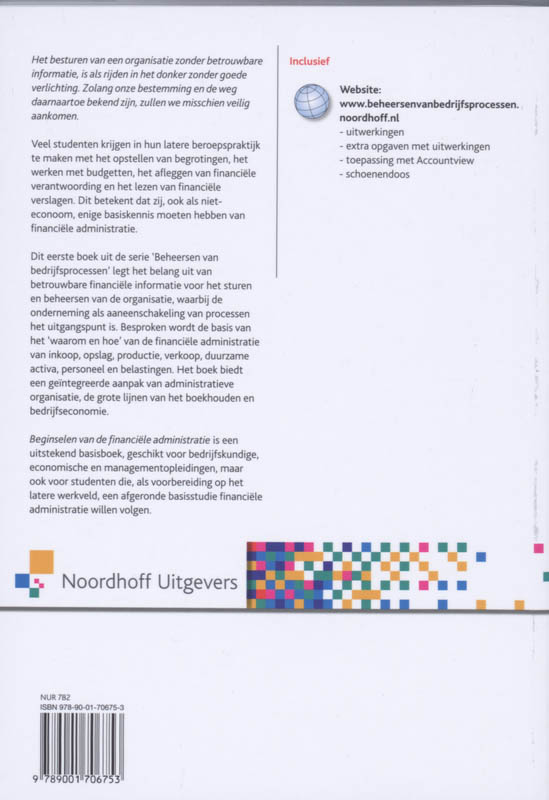 Achterkant van Beginselen van de financiële administratie