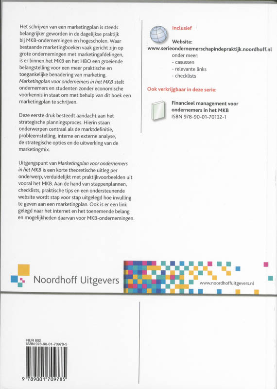 Achterkant van Marketingplan voor ondernemers in het MKB