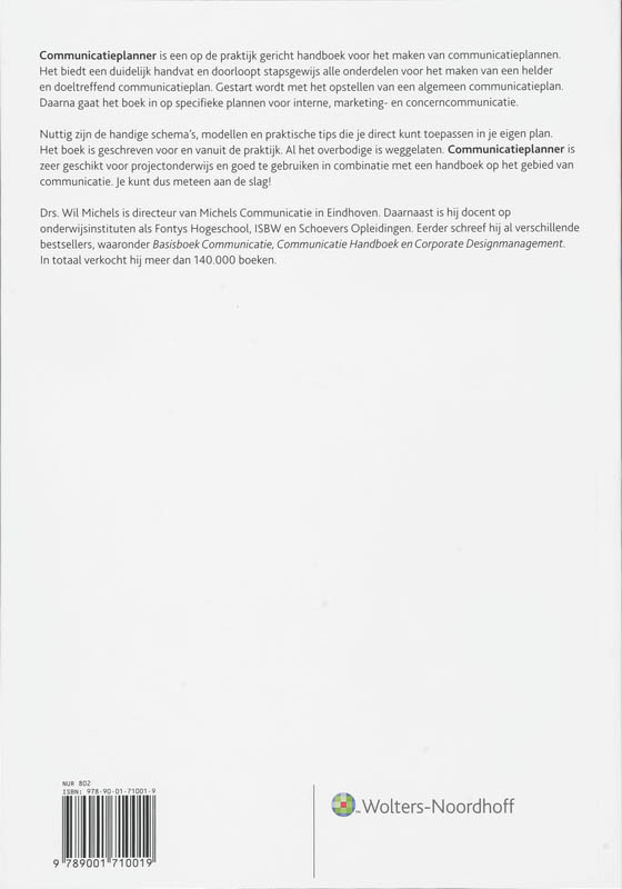 Achterkant van Communicatieplanner